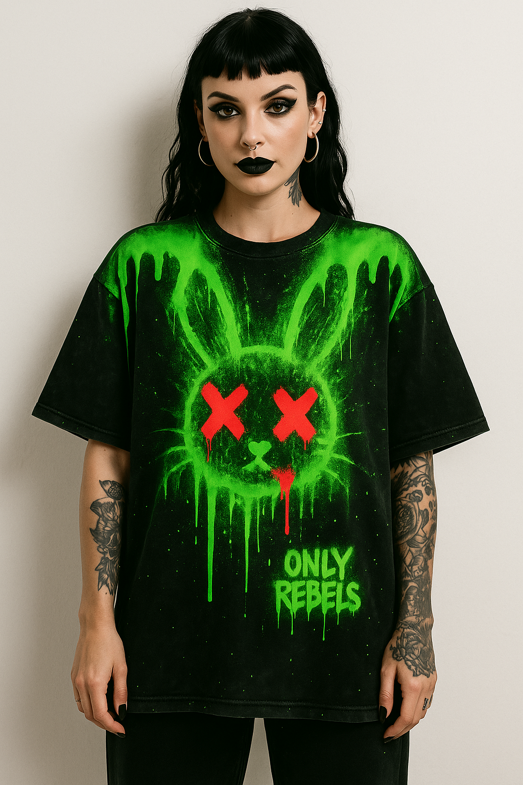 Only Rebel Logo Glow in The Dark Oversize Shirt